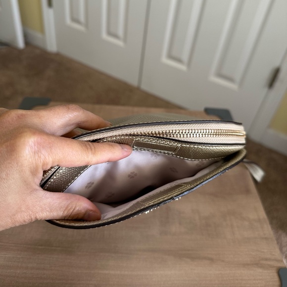 Kate Spade New York Sylvia Small Dome Crossbody bag, Metallic Pale Gold Leather - Picture 13 of 15